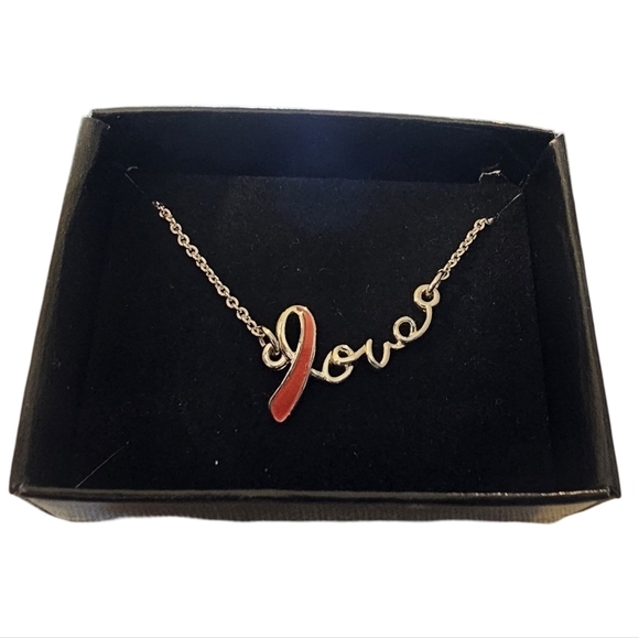 🐿 5/$25 AVON Signed Pink Love Ribbon Breast Cancer Awareness Necklace - Picture 1 of 4